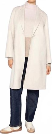 Kinross Cashmere Long Notch Collar Coat In Taupe