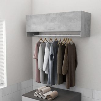 vidaXL Armario De Madera Contrachapada Gris Hormig&oacute;n 100x32,5x35 Cm Vidaxl