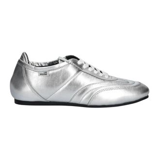Love Moschino Schoenen, Dames, Grijs, 36 EU, Leer, Leren Sneakers