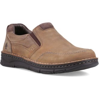 Hush Puppies Franco Slip on Leather Mens Tan Loafers - Size UK 12