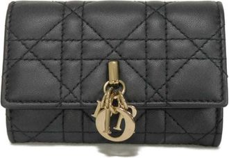 Dior Black Leather Wallet (Bi-Fold) (Pre-Owned)