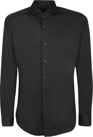 Dell'Oglio Active Shirt - Heren - Casual Overhemden - Zwart - M - Leer - Overhemden