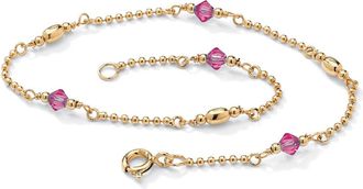 Palm Beach Jewelry Birthstone Gold-Plated Sterling Silver Ankle Bracelet