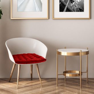 TJ Hughes Velvet Holland Luxury Seat Pad in Red - TJ Hughes