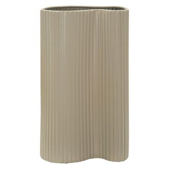 Dmora Vaso Fase, Superficie Ondulata Con Finitura Opaca, Beige