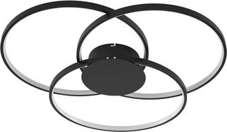 Lindby Lindby L&aacute;mpara De Techo Led riley En Negro Aluminio