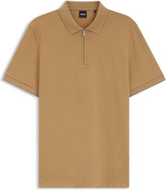 BOSS Regular-fit polo with zipper closure