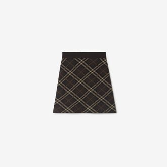 Burberry Check Wool Cashmere Skirt, Size: XXS
