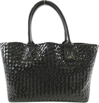 Bottega Veneta Pre-owned Caba Enamel Handbag - Dames - Vintage Shopper - Zwart - ONE Size - Vintage