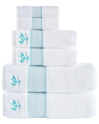 Brooks Brothers Rope Stripe Border 6Pc Towel Set