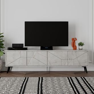 Decortie Dune Modern TV Unit Multimedia Centre 180cm in Gold | Size: 2 Pack