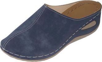 Generic Closed Toe Sandals for Women Casual Orthopedic Slippers Solid Color Stylish Lightweight Comfortable Slip On Wedge Sandals Summer Beach