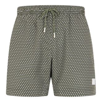 HUGO BOSS Hugo, Beachwear, male, Green, Size: XL Micro-print Swim Shorts