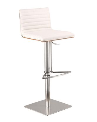 Armen Living Cafe Adjustable Brushed Stainless Steel Barstool