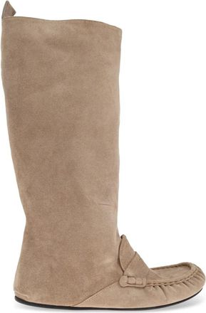 Acne Studios Slouch Saddle Laarzen - Dames - Hoge Laarzen - Beige - 40 EU - Leer - Schoenen