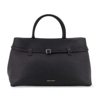 Manu Atelier Zwarte leren handtas met metalen gesp - Dames - Handtassen - Zwart - ONE Size - Leer - Tassen
