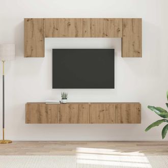 vidaXL Conjunto De Mueble De Tv 5 Uds. Roble Ahumado Vidaxl