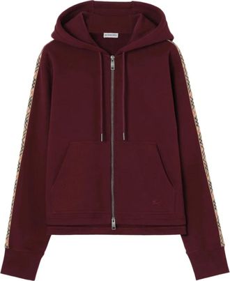 Burberry Harper Zip Hoodie - Dames - Vesten met rits - Rood - S - Katoen - Hoodies & sweatvesten