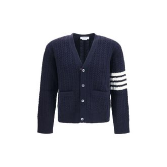 Thom Browne Blue Wool Oves Aries Mens Cardigan