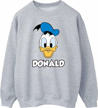 Disney Heren Donald Duck Gezicht Sweatshirt (Sportgrijs)