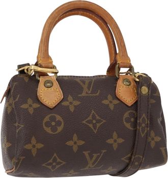 Louis Vuitton Speedy Mini Hl Handbag Monogram Canvas Brown Canvas Handbag (Pre-Owned)