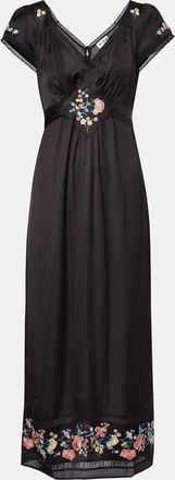 Rixo Abito lungo Carey in raso con ricamo