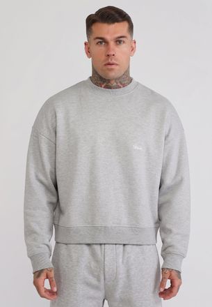 Siksilk Sudadera Holgada Gris Jaspeado para Hombre XXL