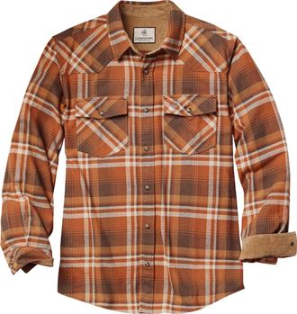 Legendary Whitetails Mens Western Flannel Shirt Button Up Brushed Cotton, Ember Grove Plaid, Large