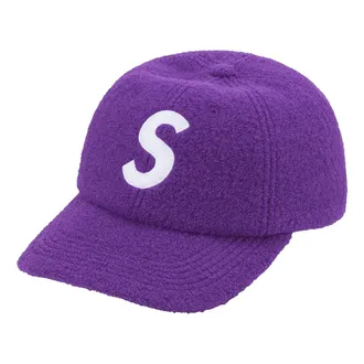 SUPREME Boiled Wool S Logo 6-Panel Purple White SUP-FW22-1038