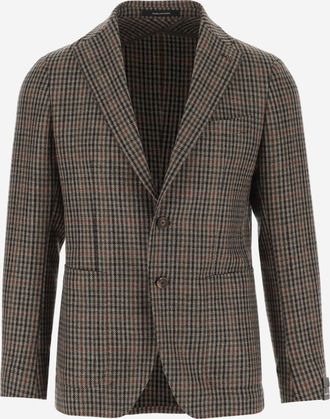 Tagliatore Brown Single-breasted Wool Blazer