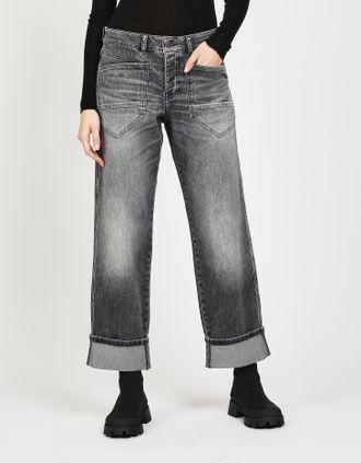Gang Loose-fit-Jeans GANG 94ROBERTA, Damen, Gr. 27, N-Gr, light anthra wash, Denim/Jeans, Obermaterial: 99% Baumwolle, 1% Elasthan, weit, Jeans Loose-fit-J