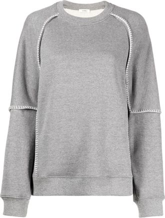 GOEN.J whipstitch layered sweatshirt - women - Cotton - M - Grey
