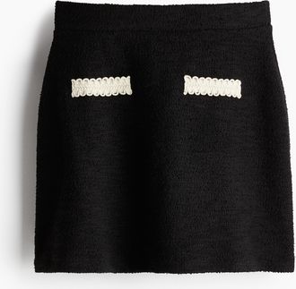 H&M Minijupe aus Strukturstoff - Schwarz