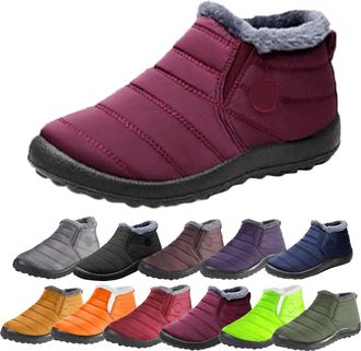 Generic Winter Shoes for Women Uk Orthopedic Boots for Women Waterproof Orthopedic Warm Boot Men and Womens Fur Lining Slip on Outdoor Warm Ankle Booties Walk