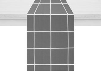 KASANOVA Runner quadrettato 40x120 cm cotone grigio