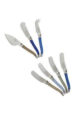 French Home 7-Piece Laguiole Cream & Blue Cheese Knife & Spreader Set in Blue And Ivory at Nordstrom Rack