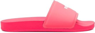 Msgm logo-print sliders - women - Rubber/Polyurethane/Polyurethane - 37 - Pink