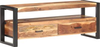 vidaXL Vidaxl - Mueble De Tv Madera Maciza Con Acabado Miel 120x35x45 Cm
