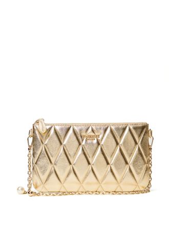 Twin-Set quilted chain clutch bag - women - Polyurethane - One Size - Gold