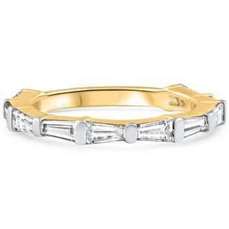 Pompeii3 1 1/5Ct Tapered Baguette Diamond Wedding Ring 14k Gold Lab Grown