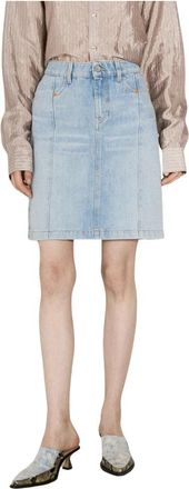 Martine Rose Denim Mini Rok met Ritszakken - Dames - Spijkerrokken - Blauw - S - Denim - Rokken