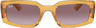 Ray-Ban Kiliane Bio Based Dark Violet Gradient Rectangular Unisex Sunglasses RB4395 66828H 54