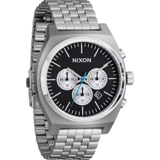 Nixon Time Teller Chronograph Bracelet Watch, 40mm in Chrome /Black /Chrome Sunray at Nordstrom