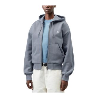 Carhartt Work in Progress Hooded Casey Jacket - Dames - Vesten met rits - Blauw - XS - Katoen - Hoodies & sweatvesten
