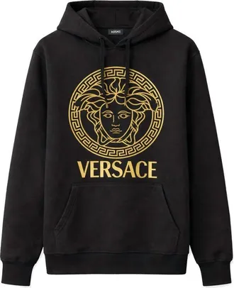 Versace Black Cotton Mens Hoodie