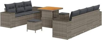 vidaXL Vidaxl - Conjunto De Sof&aacute; De Jard&iacute;n 10 Pcs Gris 80 X 80 X 71 Cm