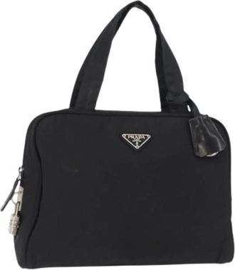 Prada Pre-owned Handbags, female, Black, Size: ONE SIZE Pre-owned Vintage Nylon Handbag