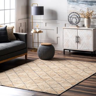 nuLOOM Katya Geometric Tiled Jute Area Rug