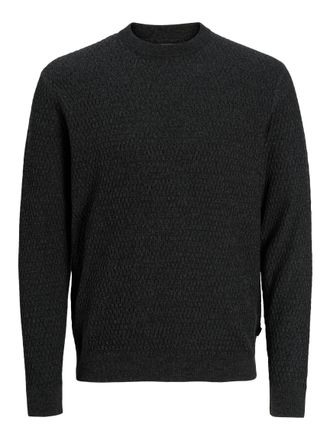 Jack & Jones Strickpullover JACK & JONES JPRBLAREAGAN KNIT CREW NECK, Herren, Gr. XS, volcanic ash detail:twist, Strick, Obermaterial: 100% Baumwolle, unifarben, r
