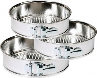 Trade Shop Trade Shop - Set De 3 Moldes Para Tartas Desmontables Con Bisagras Antiadherentes